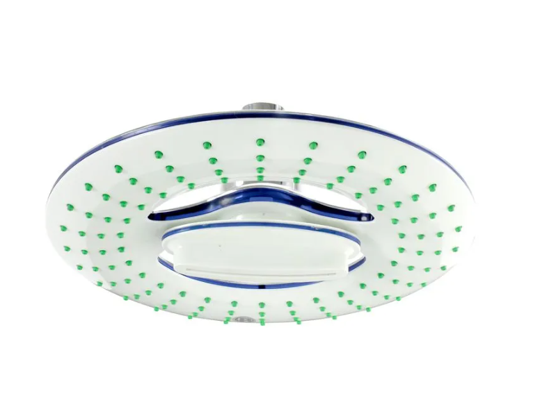 REGADERA 8 PULGADAS EN ABS DE 2 FUNCIONES COLOR BLANCO