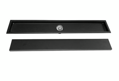 REJILLA RECTANGULAR INVISIBLE 60 CM NEGRA EN ACERO INOXIDABLE