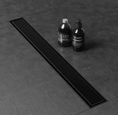 REJILLA RECTANGULAR INVISIBLE 60 CM NEGRA EN ACERO INOXIDABLE