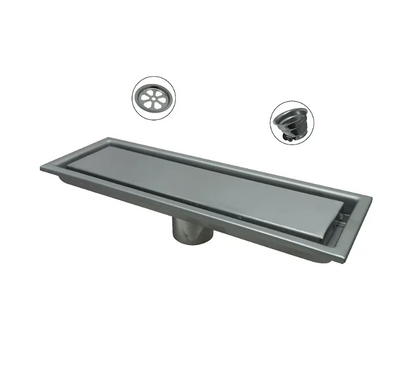 REJILLA RECTANGULAR INVISIBLE 30 CM EN ACERO INOXIDABLE